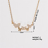 Chic Minimalist Butterfly Brass Micro Pave Cubic Zirconia Pendant Necklaces LU0770-2-1