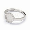 Anti-Tarnish Rhodium Plated 925 Sterling Silver Finger Ring Components STER-E061-01C-P-3