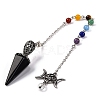 Natural & Synthetic Gemstone Pointed Hexagonal Cone Dowsing Pendulums G-Q184-03AS-4