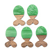 Opaque Resin & Walnut Wood Pendants RESI-S389-053A-C03-1
