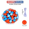 80Pcs 4 Style Round Silicone Focal Beads SIL-SZ0001-22L-2