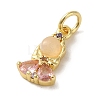 Brass Micro Pave Colorful Cubic Zirconia Glass Pendants KK-R162-026I-G-2
