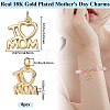 Beebeecraft 8Pcs Mother's Day Rack Plating Brass Charms KK-BBC0013-94-2