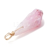 Electroplated Natural Quartz Crystal Dyed Pendants PALLOY-JF02325-06-4