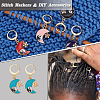 Alloy Enamel Moon with Star & Yin Yang Charm Locking Stitch Markers HJEW-PH01707-4