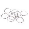 Platinum Color Brass Hoop Earrings X-EC108-3NF-4