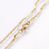 304 Stainless Steel Singapore Chain Necklaces NJEW-O102-32G-2