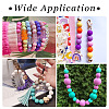 80Pcs 8 Styles Round Food Grade Silicone Beads SIL-TA0002-07-8