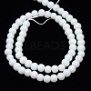 Opaque Solid Color Crystal Glass Round Beads Strands X-GLAA-F037-6mm-F04-3