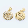 Long-Lasting Plated & Rack Plating Brass Micro Pave Cubic Zirconia Letter Pendants ZIRC-A007-03G-2