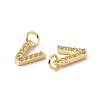 Real 18K Gold Plated Brass Micro Pave Clear Cubic Zirconia Charms KK-E068-VB452-V-3