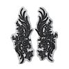 Phoenix Tail Pattern Glass Rhinestone & Mesh Base Fabrics Handwork Embroidery Cloth Sew on Appliques PATC-WH0009-02A-1