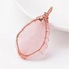 Natural Rose Quartz  Pendants G-K122-03RG-3