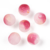 Frosted Baking Paint Crackle Glass Beads with Glitter Powder LS-DGLA-T004-8mm-01A-2