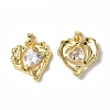 Brass Micro Pave Cubic Zirconia Pendants KK-P223-51G-03-1