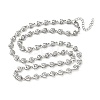 304 Stainless Steel Heart Link Chain Necklaces SA-CBA2696-01P-4