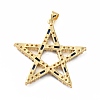 Rack Plating Brass Micro Pave Cubic Zirconia Pendants KK-E281-09G-3