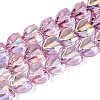 Electroplate Transparent Glass Beads Strands X-EGLA-N056-01A-05-1