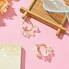 Natural Quartz Crystal Chips Braided Hoop Earrings EJEW-JE04940-06-3