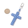 Cross Cotton Threads Pendants Decorations HJEW-TA00398-02-3