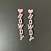 Word HOWDY Acrylic Dangle Stud Earrings FS-WGBB6AA-03-1