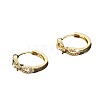 Brass Micro Pave Cubic Zirconia Heart Hoop Earrings for Women WG82A9C-01-4
