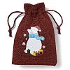 Christmas Theme Jute Cloth Storage Bags ABAG-F010-01A-04-2