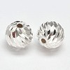 Fancy Cut Faceted Round 925 Sterling Silver Beads STER-F012-11A-2