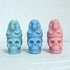 3D Halloween Skull with Wolf DIY Food Grade Silicone Statue Candle Molds PW-WG71142-01-5