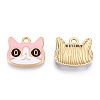 Light Gold Plated Alloy Kitten Pendants ENAM-T009-41B-1