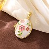 Brass Enamel Locket Pendants X-KK-F912-05B-G-1