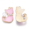 Alloy Enamel Kitten Pendants ENAM-S115-045B-2