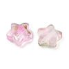 Transparent Spray Painted Frosted Glass Beads GLAA-NH0003-01-3