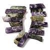 Natural Amethyst and Prehnite Beads Strands G-S386-D17-3