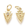 Brass Micro Pave Cubic Zirconia Charms KK-D159-08G-2