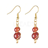 Natural Carnelian/Red Agate Pendant Necklace & Dangle Earrings Jewelry Sets SJEW-JS01060-01-6