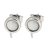 Brass with Sea Shell Stud Earring KK-Q820-05P-1