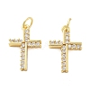 Brass Micro Pave Cubic Zirconia Pendants X1-KK-C092-21E-G-1