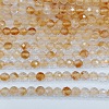Natural Citrine Beads Strands G-O166-15-4mm-01-1