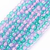 Spray Painted Crackle Glass Beads Strands CCG-Q002-4mm-06-2