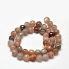 Faceted Natural Multi-Moonstone Round Bead Strands G-F266-22-6mm-3