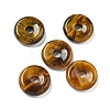 Natural Tiger Eye Donut/Pi Disc Charms G-G142-01O-1