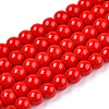 Opaque Solid Color Glass Beads Strands X-GLAA-T032-P10mm-04-1