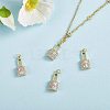 5Pcs Brass Micro Pave Clear Cubic Zirconia Pendants ZIRC-SZ0003-24-3