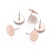 304 Stainless Steel Stud Earring Findings STAS-H436-24RG-12mm-1