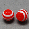 Round Striped Resin Beads X-RESI-R158-12mm-M-2