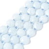 Natural Dyed Quartz Imitation Aquamarine Beads Strands G-C116-A89-01-2