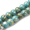 Synthetic Turquoise Dyed Camouflage Beads Strands G-E594-24O-A-1