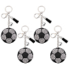 Sports Theme Resin Rhinestone Football Keychains KEYC-WH0003-34P-1