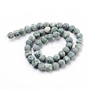 Natural Green Spot Jasper Round Bead Strands G-Q462-74-6mm-3